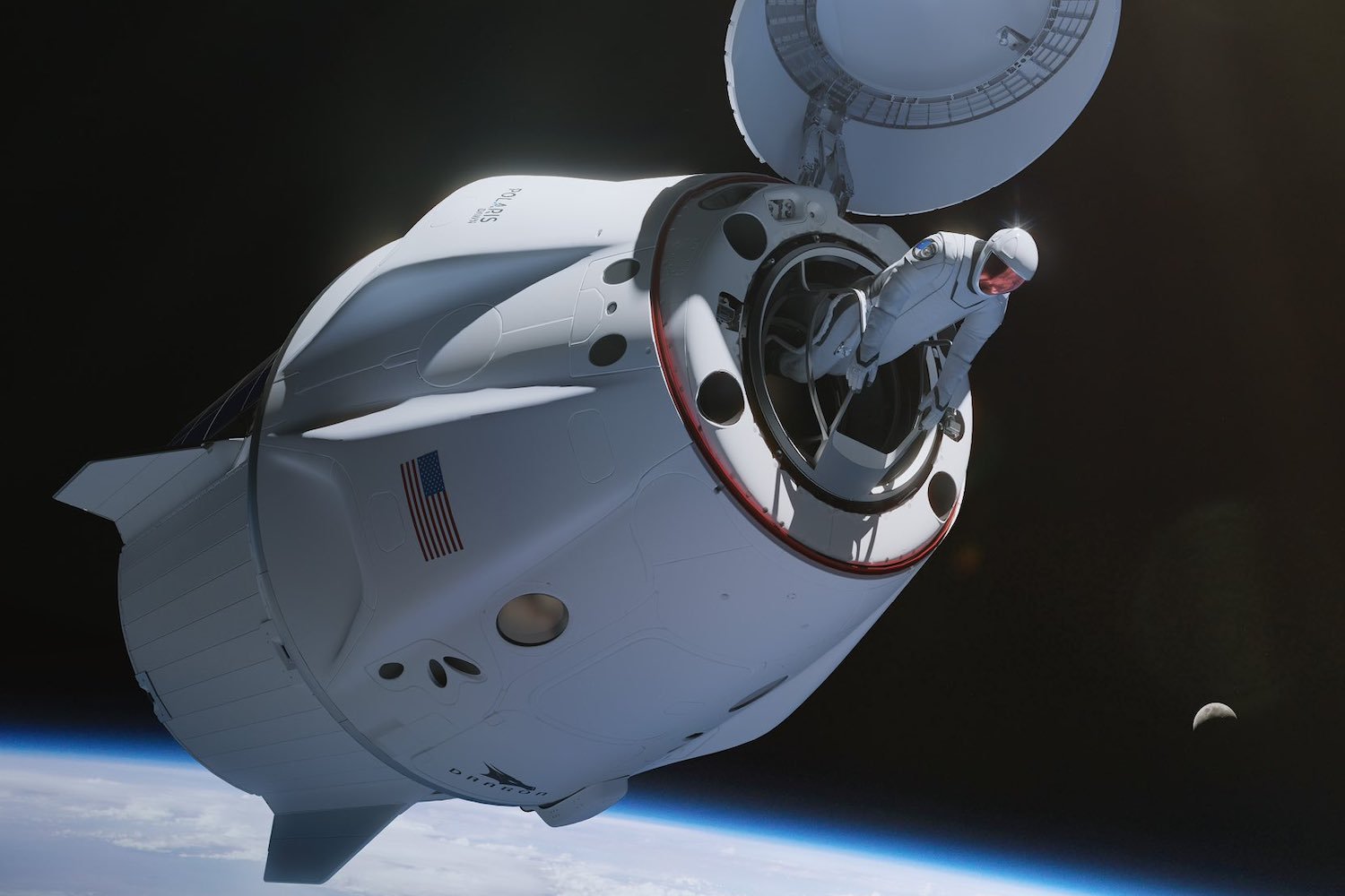 Artist's conception of Polaris Dawn spacewalk